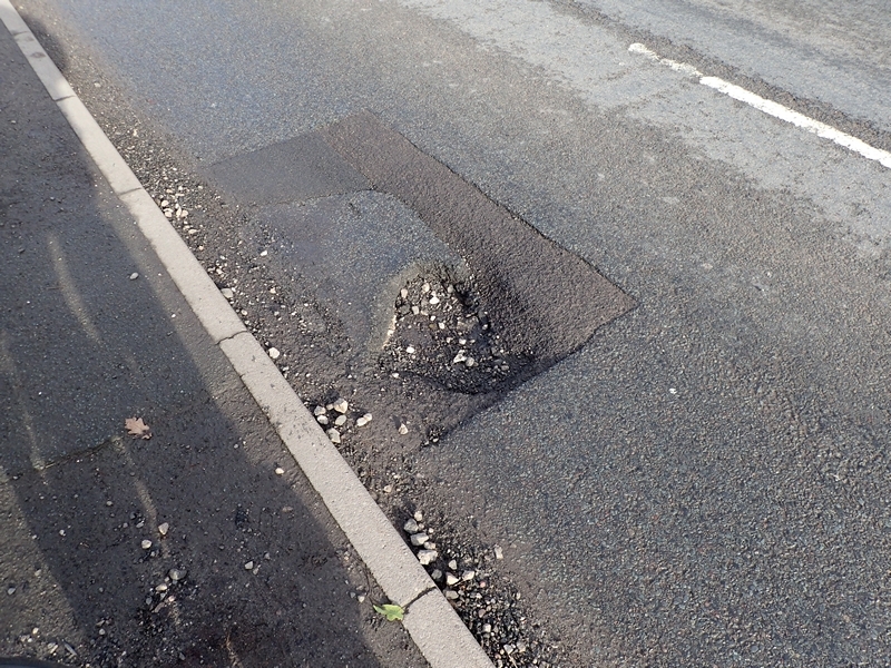 Pothole on Wybunbury Road