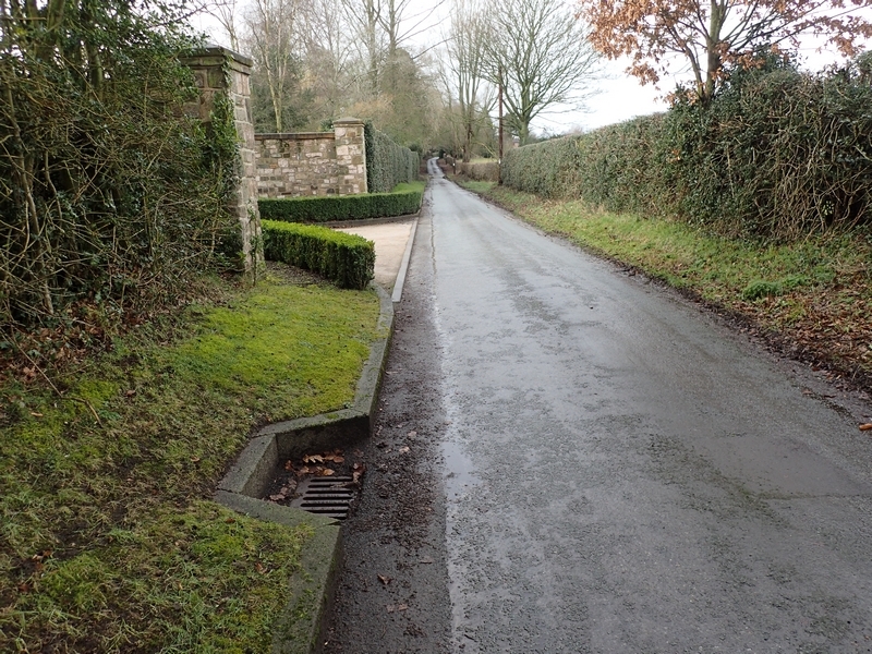 In wet conditions, water emerges from this gulley