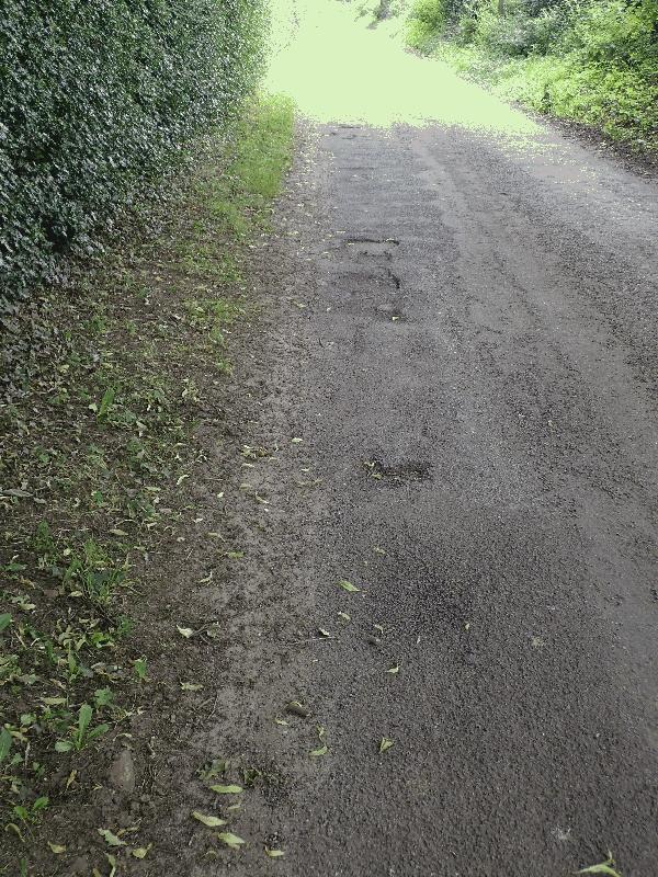 Hunsterson Road surface damage 